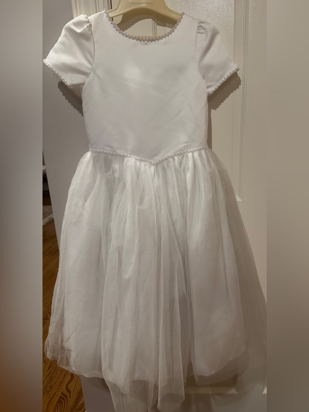 Girls' Tulle Formal Dress with Beaded Waist